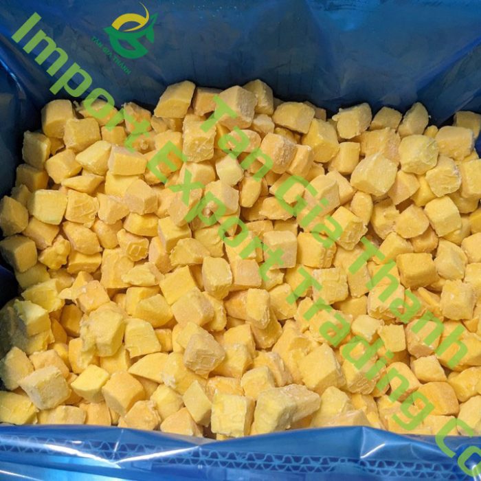 Frozen mango dice