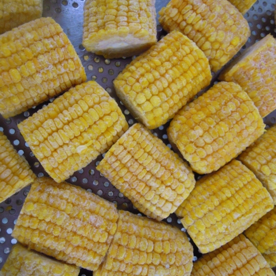 Frozen sweet corn on the cob