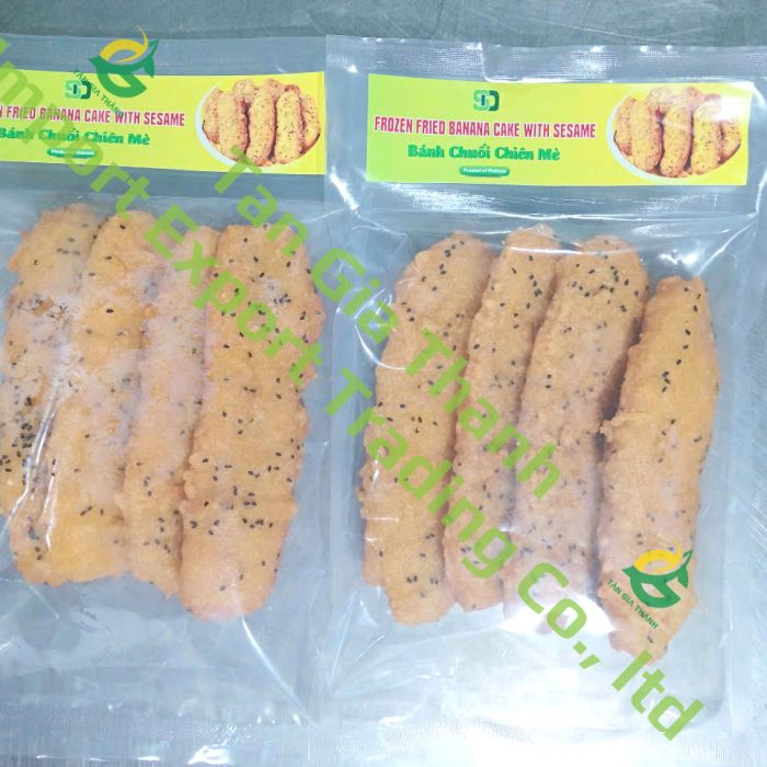 Frozen fried banana with sesame