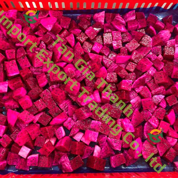 Frozen dragon fruit cube