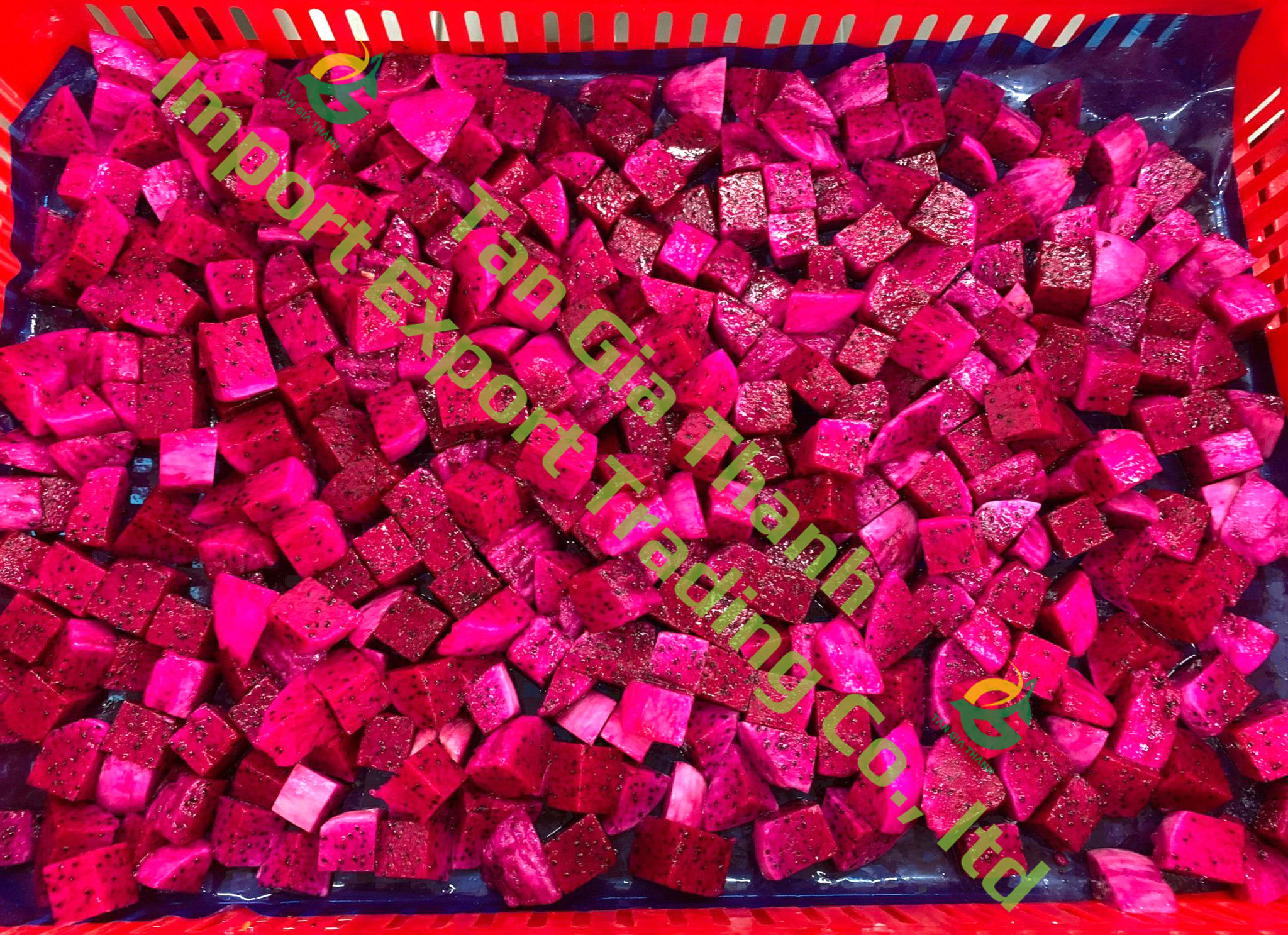 Frozen dragon fruit cube Frozen dragon fruit cube