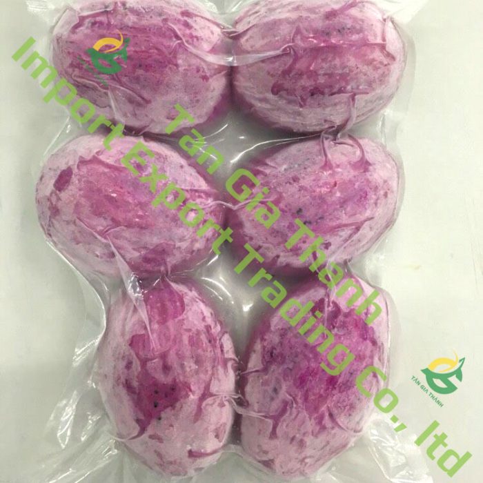 Frozen half-cut red dragon fruit